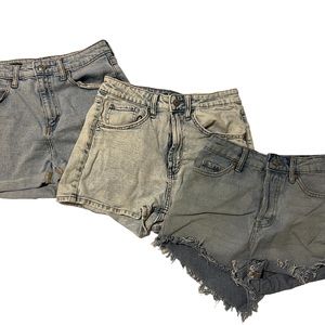 3 pairs of denim shorts